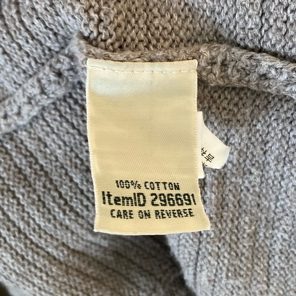 L.L. Bean | Cotton Taupe Open Cardigan Size Large - Picture 6 of 6